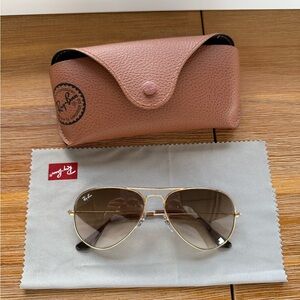 Ray-Ban Gold Frame Sunglasses with Dark Lenses